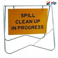 Spill Crew RSSC-SCPJMC1 - Swing Stand with Metal Sign “Spill Clean Up In Progress”